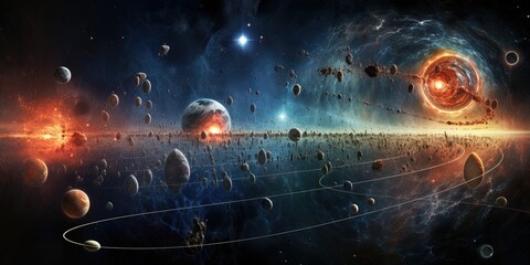 Wall Mural - scientific representation of the most primitive forces of the universe