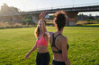 © Guille Faingold/Stocksy - High five during sport routine