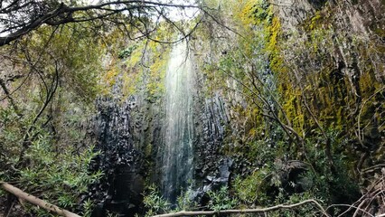 Poster - Slow move up to cascading waterfall 