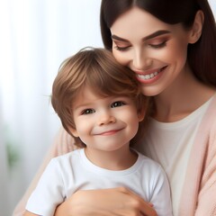 Lovely family photo, showing parents' love and children's happiness, my most important motivation, my family. Generative AI