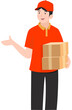 © onehourhappiness - delivery man holding cardboard box