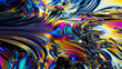 Abstract 3D render of holographic fractals