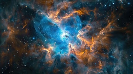 Wall Mural - a space telescope capturing the birth of new stars in a nebula