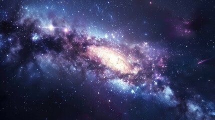 Wall Mural - a stunning view of the milky way galaxy with swirling stars and cosmic clouds