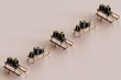 © Giada Canu/Stocksy - a row of sleighs with christmas presents