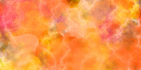 Wall Mural - Yellow watercolor  splatter wall and grunge backdrop design. yellow Watercolor with Vibrant Distressed Grunge Texture. hand painted paper texture panorama banner watercolor creative concept.