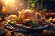 Golden Autumn Harvest A Bountiful Thanksgiving Dinner Generative AI