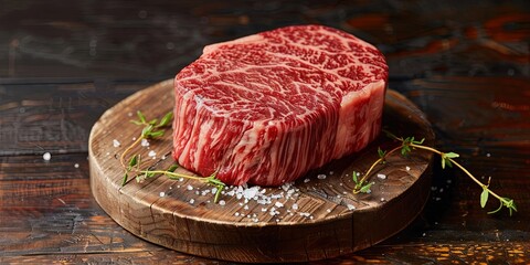 Wagyu beef perfectly marbled and ready to grill or smoke