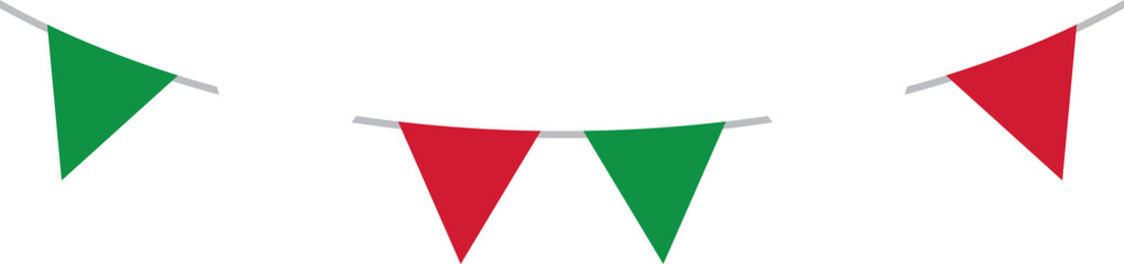 Wall Mural - Seamless national flag of Italy triangle party bunting border. Flat design illustration.