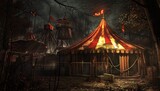 Fototapeta  - Fall Carnival A Spooky Circus Tent Generative AI