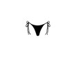 String Thong Brief Panty in black color. Panties lingerie underwear shapes icon. silhouette of a woman in shapewear panties looking front and back. Vector illustration isolated on white background.