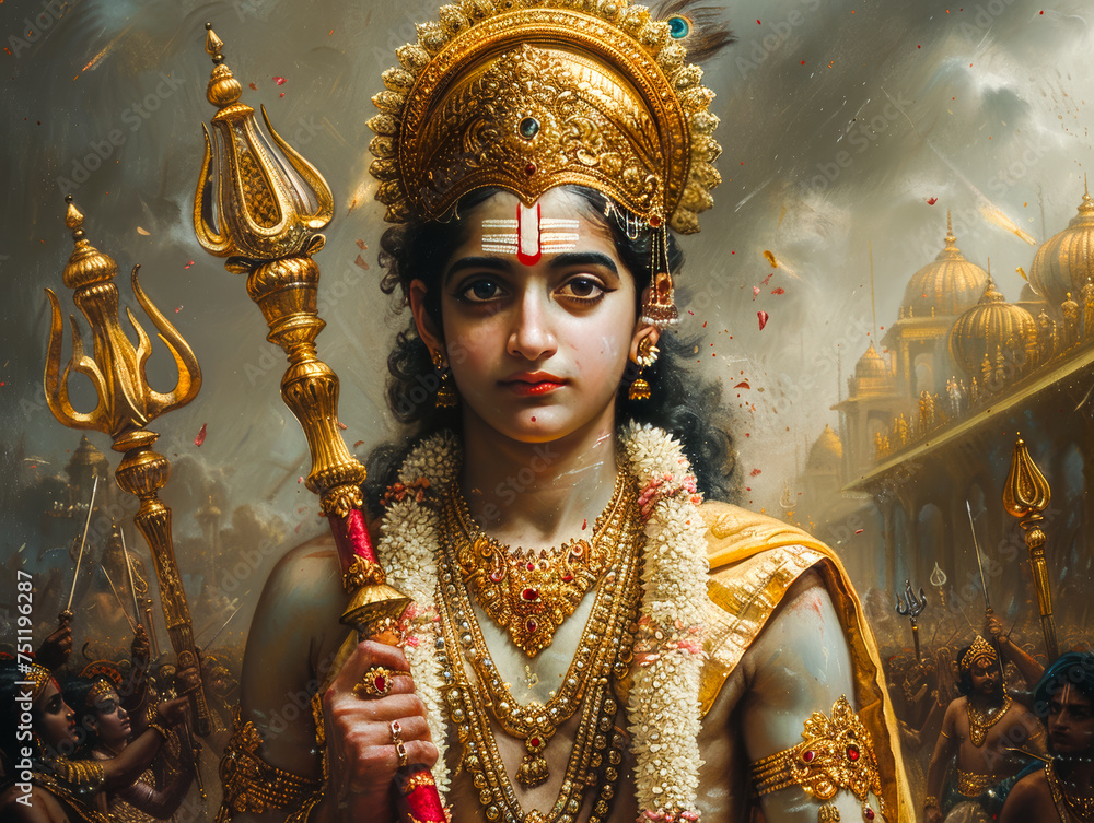 Biblical Rama Divine Encounter: Detailed Illustration of Lord Rama Coronation ...