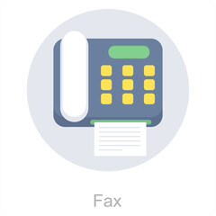 Telefax and facsimile icon concept