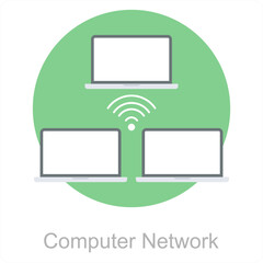 Computer Network and connection icon concept