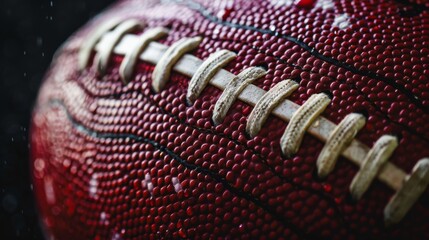 Wall Mural - football ball close up on black background