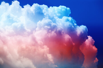 Sticker - Multicolored sky background. High clouds in the summer sky. Meteorological observations of the sky.