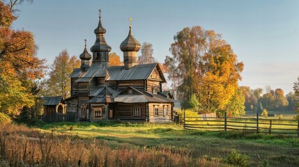 Wall Mural - Journeying through Russia's Golden Ring, visiting historic cities, wooden churches, and the rolling countryside