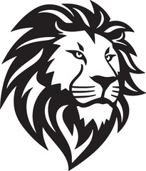 Sticker - Majestic Monochrome Regal Lion Head Silhouette