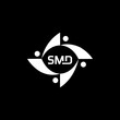 ABA logo. S M D design. White ABA letter. SMD, S D M letter logo design. Initial letter SMD letter logo set, linked circle uppercase monogram logo. S M D letter logo vector design