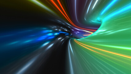 Wall Mural - abstract high speed tunnel travel illustration background.