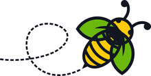 Green Bee Vector Template Logo Design