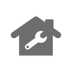 House improvement vector icon. Home repair handyman and contractor or diy symbol.