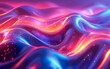 A colorful, abstract painting of a wave with a purple and orange hue