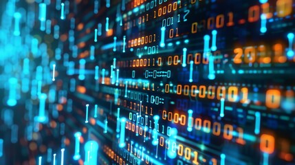 Aufkleber - Digital transformation concept. Binary code. Programming. System engineering.