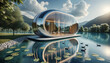 Futuristic Eco-Friendly Lakeside Pod House Surrounded by Nature