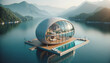 Luxurious Floating Eco-Friendly Villa on Serene Lake at Dawn