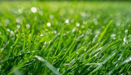 Soccer field green grass background. close up