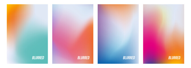 Fototapete - Set of vibrant blurred abstract backgrounds. Bright color gradients for creative graphic design. Vector illustration.	