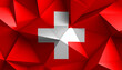 Swiss Confederation Flag Abstract Prism on Background
