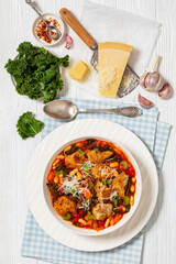 Poster - ribollita, italian soup with bread, beans, veggies