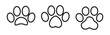 Paw icon vector liner icon, dog or cat paw print icon set vector illustration..eps