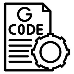 g-code icon vector image. can be used for additive maufacturing.