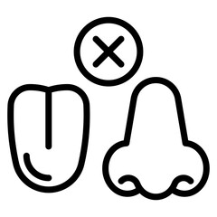 Poster - Loss of Taste or Smell icon vector image. Can be used for Allergy Symptoms.