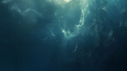 Wall Mural - The deep blue sea is illuminated by a bright light in the distance. The water is crystal clear and you can see the waves crashing against the shore.