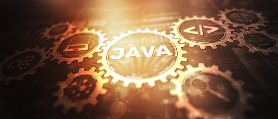 Java programming language web development concept. Technology Internet concept