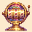 casino roulette 3d illustration, slot machine