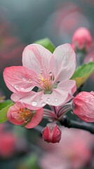 Canvas Print - The apple blossom unfurls its petals