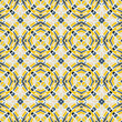 The geometric pattern in white yellow blue, seamless background. Modern stylish abstract texture. Trendy graphic design.
