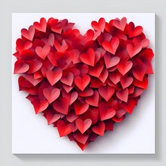 Wall Mural - red paper heart