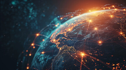 global internet network connectivity concept map