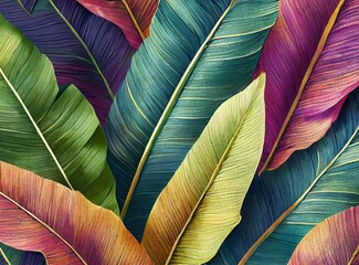 Canvas Print - Tropical luxury exotic seamless pattern.