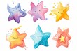 12 bunte Wasserfarben Sterne 