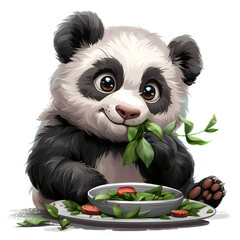 Wall Mural - Cute Panda Clipart