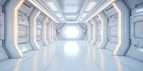 Wall Mural - Space station or Sci-fi style futuristic facility external panel surface background. Exterior of scifi device.