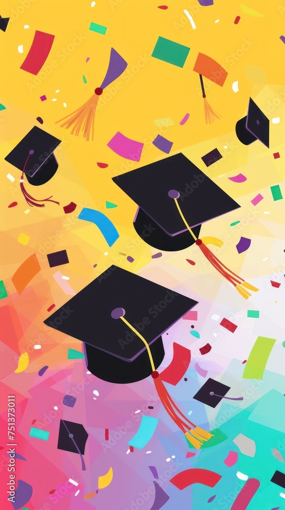 Background for congratulating graduates. Graduation background with ...