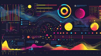Wall Mural - a beautiful data visualization of a complex system.